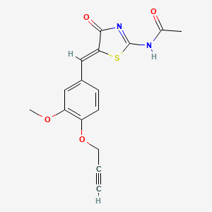 molecular formula C16H14N2O4S B4805396 N-{(5Z)-5-[3-methoxy-4-(prop-2-yn-1-yloxy)benzylidene]-4-oxo-4,5-dihydro-1,3-thiazol-2-yl}acetamide 