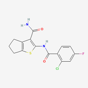 2-[(2-chloro-4-fluorobenzoyl)amino]-5,6-dihydro-4H-cyclopenta[b]thiophene-3-carboxamide