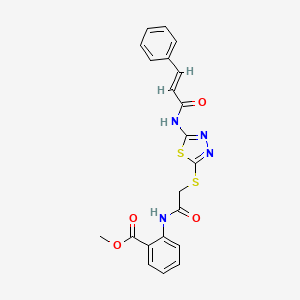 methyl 2-({[(5-{[(2E)-3-phenylprop-2-enoyl]amino}-1,3,4-thiadiazol-2-yl)sulfanyl]acetyl}amino)benzoate