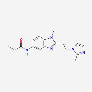 molecular formula C17H21N5O B4805477 N-{1-methyl-2-[2-(2-methyl-1H-imidazol-1-yl)ethyl]-1H-benzimidazol-5-yl}propanamide 