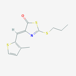 molecular formula C12H13NOS3 B4805482 4-[(3-methyl-2-thienyl)methylene]-2-(propylthio)-1,3-thiazol-5(4H)-one 