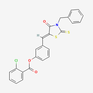 molecular formula C24H16ClNO3S2 B4805486 [3-[(Z)-(3-benzyl-4-oxo-2-sulfanylidene-1,3-thiazolidin-5-ylidene)methyl]phenyl] 2-chlorobenzoate 