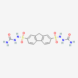 molecular formula C15H16N6O6S2 B4805488 [[7-[(carbamoylamino)sulfamoyl]-9H-fluoren-2-yl]sulfonylamino]urea 