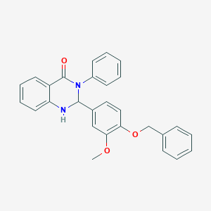 molecular formula C28H24N2O3 B480549 2-[4-(benzyloxy)-3-methoxyphenyl]-3-phenyl-2,3-dihydro-4(1H)-quinazolinone CAS No. 496959-57-0