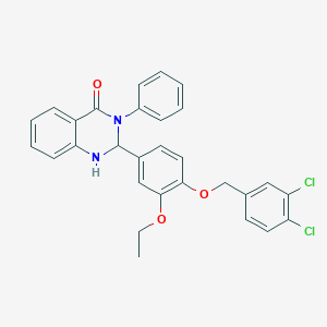 molecular formula C29H24Cl2N2O3 B480550 2-{4-[(3,4-dichlorobenzyl)oxy]-3-ethoxyphenyl}-3-phenyl-2,3-dihydro-4(1H)-quinazolinone CAS No. 488096-77-1