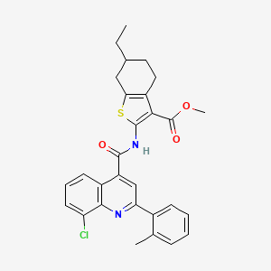 methyl 2-({[8-chloro-2-(2-methylphenyl)-4-quinolinyl]carbonyl}amino)-6-ethyl-4,5,6,7-tetrahydro-1-benzothiophene-3-carboxylate