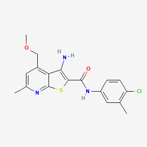 molecular formula C18H18ClN3O2S B4805506 3-amino-N-(4-chloro-3-methylphenyl)-4-(methoxymethyl)-6-methylthieno[2,3-b]pyridine-2-carboxamide 