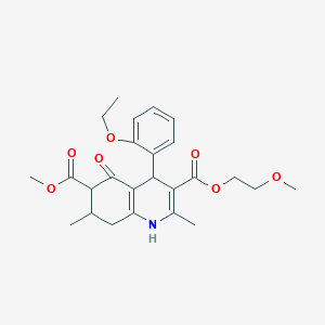 3-(2-Methoxyethyl) 6-methyl 4-(2-ethoxyphenyl)-2,7-dimethyl-5-oxo-1,4,5,6,7,8-hexahydroquinoline-3,6-dicarboxylate