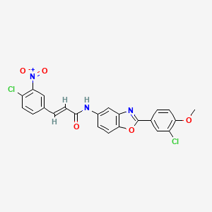 N-[2-(3-chloro-4-methoxyphenyl)-1,3-benzoxazol-5-yl]-3-(4-chloro-3-nitrophenyl)acrylamide