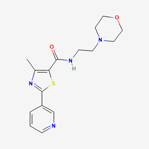 molecular formula C16H20N4O2S B4805541 4-methyl-N-[2-(morpholin-4-yl)ethyl]-2-(pyridin-3-yl)-1,3-thiazole-5-carboxamide 