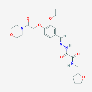 molecular formula C22H30N4O7 B480559 2-(2-{3-ethoxy-4-[2-(4-morpholinyl)-2-oxoethoxy]benzylidene}hydrazino)-2-oxo-N-(tetrahydro-2-furanylmethyl)acetamide CAS No. 496959-67-2