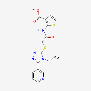 molecular formula C18H17N5O3S2 B4805600 methyl 2-[({[4-allyl-5-(3-pyridinyl)-4H-1,2,4-triazol-3-yl]thio}acetyl)amino]-3-thiophenecarboxylate 