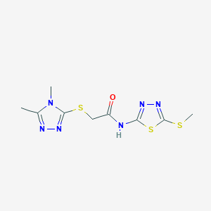 2-[(4,5-dimethyl-4H-1,2,4-triazol-3-yl)thio]-N-[5-(methylthio)-1,3,4-thiadiazol-2-yl]acetamide