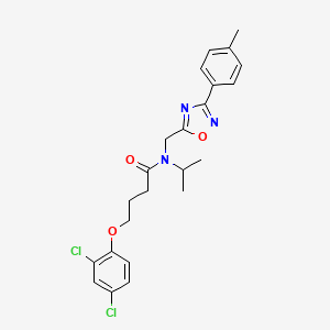 molecular formula C23H25Cl2N3O3 B4805654 4-(2,4-dichlorophenoxy)-N-isopropyl-N-{[3-(4-methylphenyl)-1,2,4-oxadiazol-5-yl]methyl}butanamide 