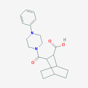 molecular formula C20H26N2O3 B4805656 3-[(4-Phenylpiperazin-1-yl)carbonyl]bicyclo[2.2.2]octane-2-carboxylic acid 