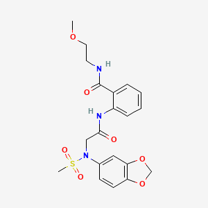 2-{[N-1,3-benzodioxol-5-yl-N-(methylsulfonyl)glycyl]amino}-N-(2-methoxyethyl)benzamide