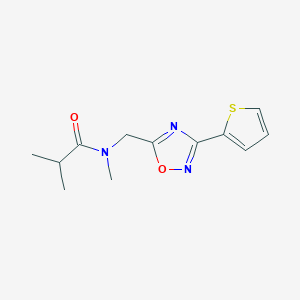 molecular formula C12H15N3O2S B4805674 N,2-dimethyl-N-[(3-thiophen-2-yl-1,2,4-oxadiazol-5-yl)methyl]propanamide 