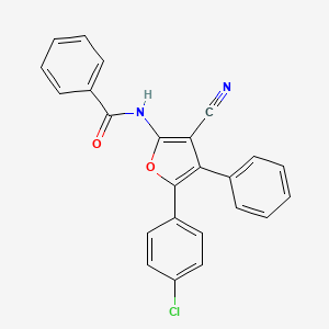 molecular formula C24H15ClN2O2 B4805698 N-[5-(4-chlorophenyl)-3-cyano-4-phenyl-2-furyl]benzamide 