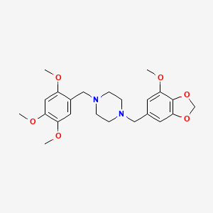 1-[(7-Methoxy-1,3-benzodioxol-5-yl)methyl]-4-[(2,4,5-trimethoxyphenyl)methyl]piperazine