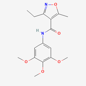 molecular formula C16H20N2O5 B4805721 3-ethyl-5-methyl-N-(3,4,5-trimethoxyphenyl)-4-isoxazolecarboxamide 