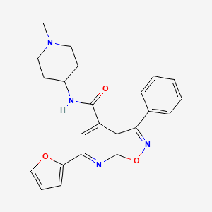 molecular formula C23H22N4O3 B4805725 6-(2-FURYL)-N-(1-METHYL-4-PIPERIDYL)-3-PHENYLISOXAZOLO[5,4-B]PYRIDINE-4-CARBOXAMIDE 