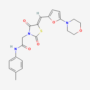 N-(4-methylphenyl)-2-(5-{[5-(4-morpholinyl)-2-furyl]methylene}-2,4-dioxo-1,3-thiazolidin-3-yl)acetamide