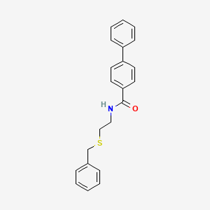 molecular formula C22H21NOS B4805751 N-[2-(benzylthio)ethyl]-4-biphenylcarboxamide 