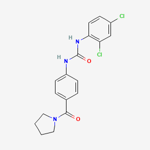 molecular formula C18H17Cl2N3O2 B4805771 N-(2,4-dichlorophenyl)-N'-[4-(1-pyrrolidinylcarbonyl)phenyl]urea 