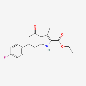 molecular formula C19H18FNO3 B4805774 prop-2-en-1-yl 6-(4-fluorophenyl)-3-methyl-4-oxo-4,5,6,7-tetrahydro-1H-indole-2-carboxylate 