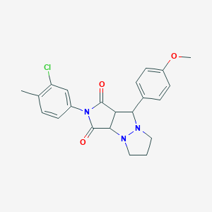 molecular formula C22H22ClN3O3 B480581 2-(3-chloro-4-methylphenyl)-9-(4-methoxyphenyl)tetrahydro-5H-pyrazolo[1,2-a]pyrrolo[3,4-c]pyrazole-1,3(2H,3aH)-dione CAS No. 452922-26-8
