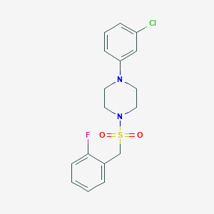 1-(3-CHLOROPHENYL)-4-[(2-FLUOROPHENYL)METHANESULFONYL]PIPERAZINE