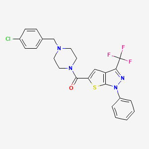 molecular formula C24H20ClF3N4OS B4805867 [4-(4-CHLOROBENZYL)PIPERAZINO][1-PHENYL-3-(TRIFLUOROMETHYL)-1H-THIENO[2,3-C]PYRAZOL-5-YL]METHANONE 