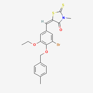 molecular formula C21H20BrNO3S2 B4805873 5-{3-bromo-5-ethoxy-4-[(4-methylbenzyl)oxy]benzylidene}-3-methyl-2-thioxo-1,3-thiazolidin-4-one 