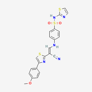 molecular formula C22H17N5O3S3 B4805885 4-({2-cyano-2-[4-(4-methoxyphenyl)-1,3-thiazol-2-yl]vinyl}amino)-N-1,3-thiazol-2-ylbenzenesulfonamide 