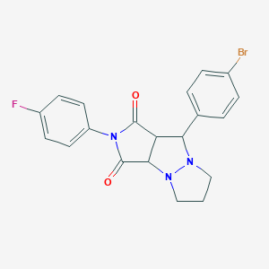 9-(4-bromophenyl)-2-(4-fluorophenyl)tetrahydro-5H-pyrazolo[1,2-a]pyrrolo[3,4-c]pyrazole-1,3(2H,3aH)-dione