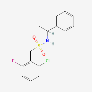 molecular formula C15H15ClFNO2S B4805890 1-(2-chloro-6-fluorophenyl)-N-(1-phenylethyl)methanesulfonamide 