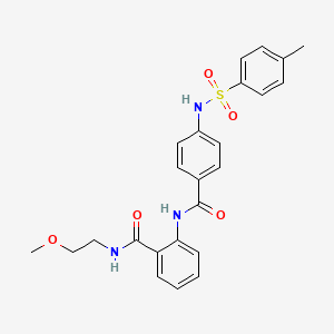 molecular formula C24H25N3O5S B4805897 N-(2-methoxyethyl)-2-[(4-{[(4-methylphenyl)sulfonyl]amino}benzoyl)amino]benzamide 