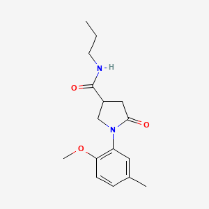 molecular formula C16H22N2O3 B4805912 1-(2-methoxy-5-methylphenyl)-5-oxo-N-propylpyrrolidine-3-carboxamide 