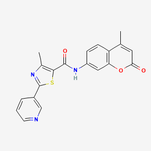 molecular formula C20H15N3O3S B4805924 4-METHYL-N-(4-METHYL-2-OXO-2H-CHROMEN-7-YL)-2-(3-PYRIDYL)-1,3-THIAZOLE-5-CARBOXAMIDE 