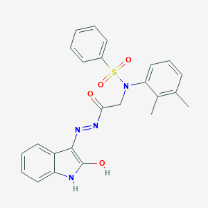 N-(2,3-DIMETHYLPHENYL)-N-({N'-[(3Z)-2-OXO-2,3-DIHYDRO-1H-INDOL-3-YLIDENE]HYDRAZINECARBONYL}METHYL)BENZENESULFONAMIDE