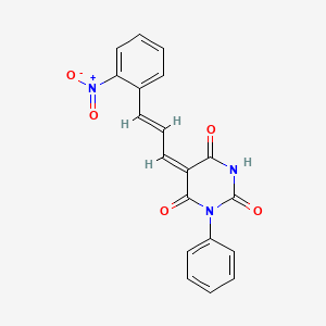 molecular formula C19H13N3O5 B4805931 5-[3-(2-nitrophenyl)-2-propen-1-ylidene]-1-phenyl-2,4,6(1H,3H,5H)-pyrimidinetrione 