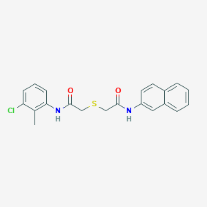 molecular formula C21H19ClN2O2S B4805941 2-({2-[(3-chloro-2-methylphenyl)amino]-2-oxoethyl}thio)-N-2-naphthylacetamide 