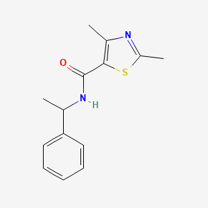 molecular formula C14H16N2OS B4805962 2,4-dimethyl-N-(1-phenylethyl)thiazole-5-carboxamide 