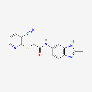 molecular formula C16H13N5OS B4805968 2-[(3-cyano-2-pyridinyl)thio]-N-(2-methyl-1H-benzimidazol-6-yl)acetamide 