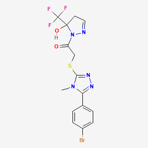 2-{[5-(4-BROMOPHENYL)-4-METHYL-4H-1,2,4-TRIAZOL-3-YL]SULFANYL}-1-[5-HYDROXY-5-(TRIFLUOROMETHYL)-4,5-DIHYDRO-1H-PYRAZOL-1-YL]-1-ETHANONE