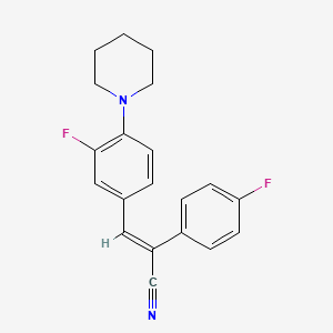 molecular formula C20H18F2N2 B4805994 (E)-2-(4-fluorophenyl)-3-(3-fluoro-4-piperidin-1-ylphenyl)prop-2-enenitrile 