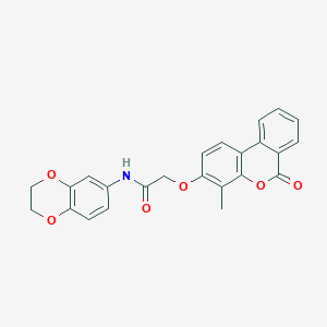 N-(2,3-dihydro-1,4-benzodioxin-6-yl)-2-({4-methyl-6-oxo-6H-benzo[c]chromen-3-yl}oxy)acetamide