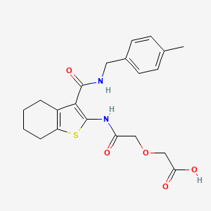 molecular formula C21H24N2O5S B4806006 {2-[(3-{[(4-methylbenzyl)amino]carbonyl}-4,5,6,7-tetrahydro-1-benzothien-2-yl)amino]-2-oxoethoxy}acetic acid 