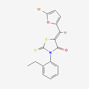 molecular formula C16H12BrNO2S2 B4806015 (5Z)-5-[(5-bromofuran-2-yl)methylidene]-3-(2-ethylphenyl)-2-sulfanylidene-1,3-thiazolidin-4-one 