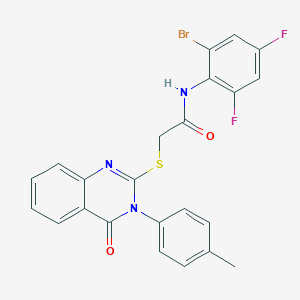 molecular formula C23H16BrF2N3O2S B4806034 N-(2-bromo-4,6-difluorophenyl)-2-{[3-(4-methylphenyl)-4-oxo-3,4-dihydroquinazolin-2-yl]sulfanyl}acetamide 